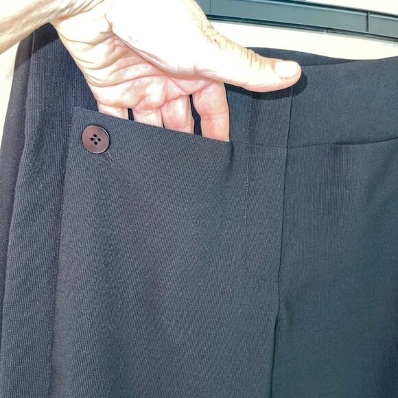 Diana Slavin Womens Trouser Pants Size XXS Black Mid Rise Straight Leg - Picture 3 of 8